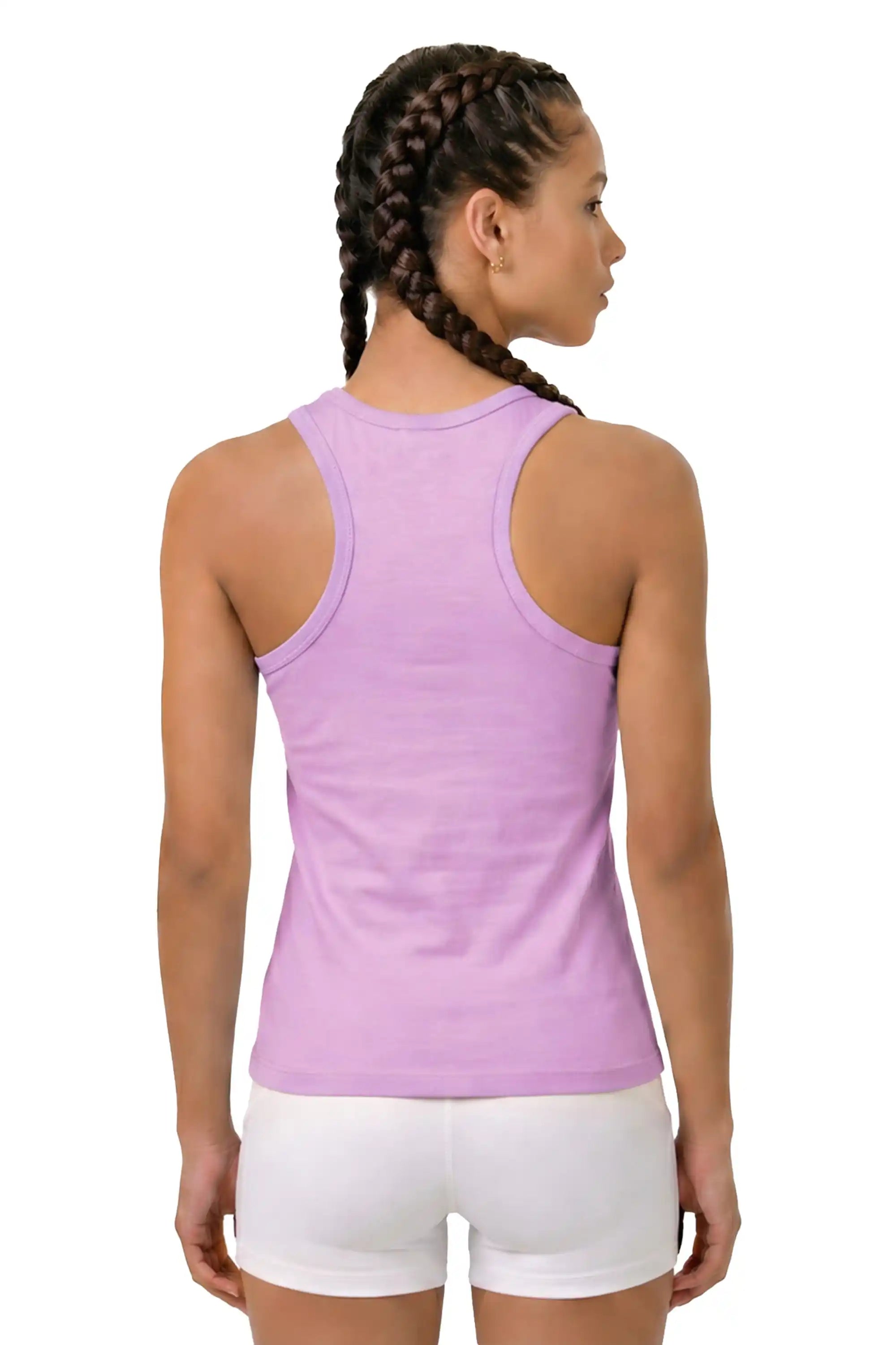 Girls' Soft Solid Cotton Blend Racerback Tank Top