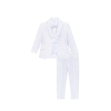 Boys 5-Piece Slim Fit Textured Formal Suit Set