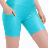 Lilax Girls Athletic Shorts with Pocket High Waisted Biker Shorts for Dance Yoga Gymnastics