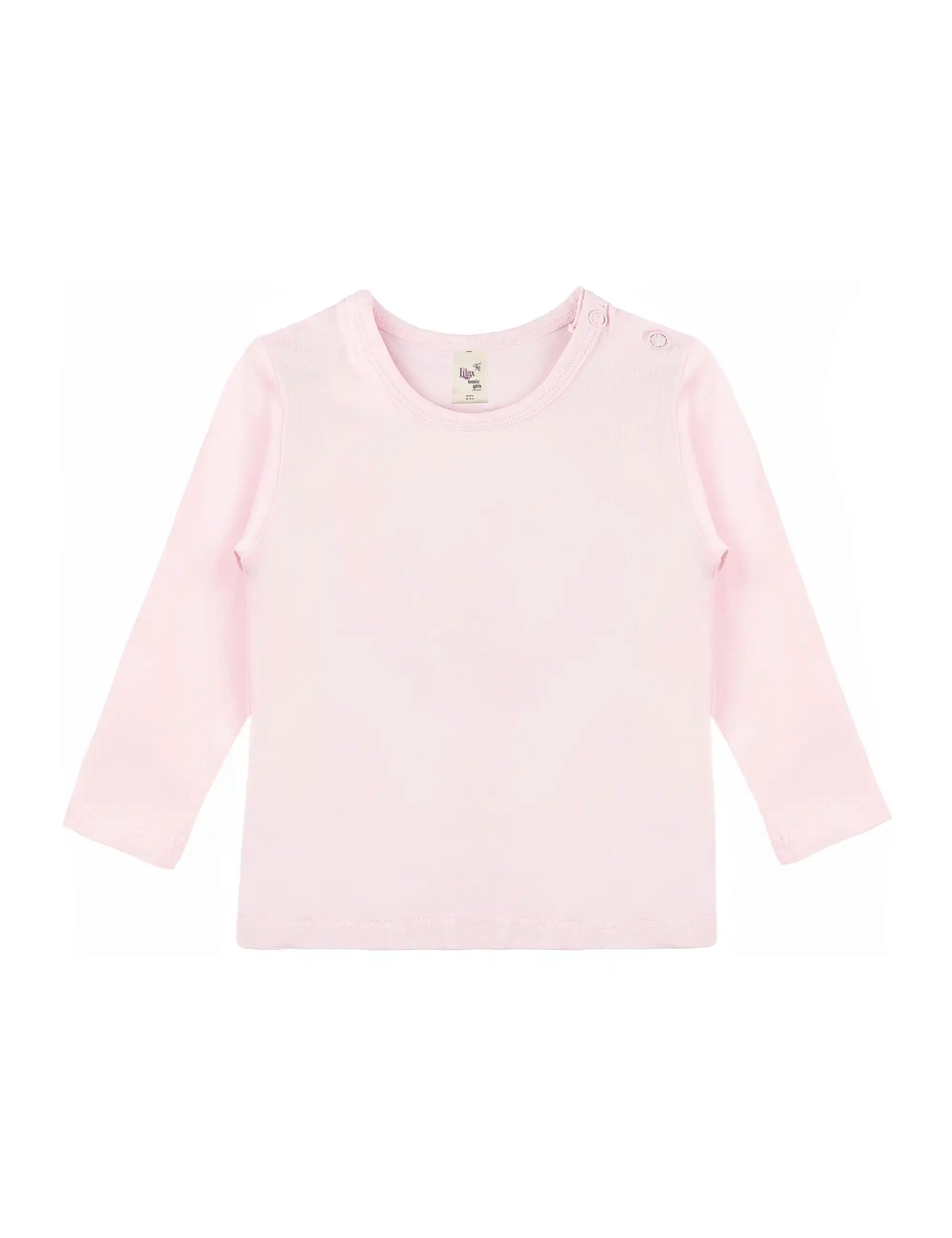 Baby Girls' Basic Long Sleeve Round Neck T-Shirt