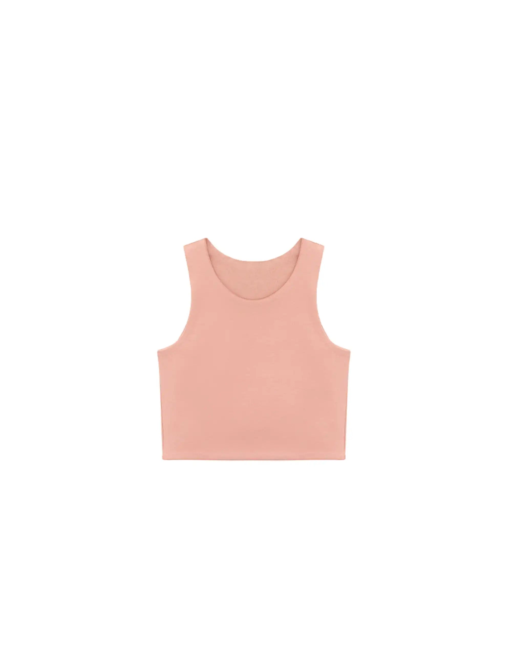 Girls' Double Lined Sleeveless Basic Crop Tank Top