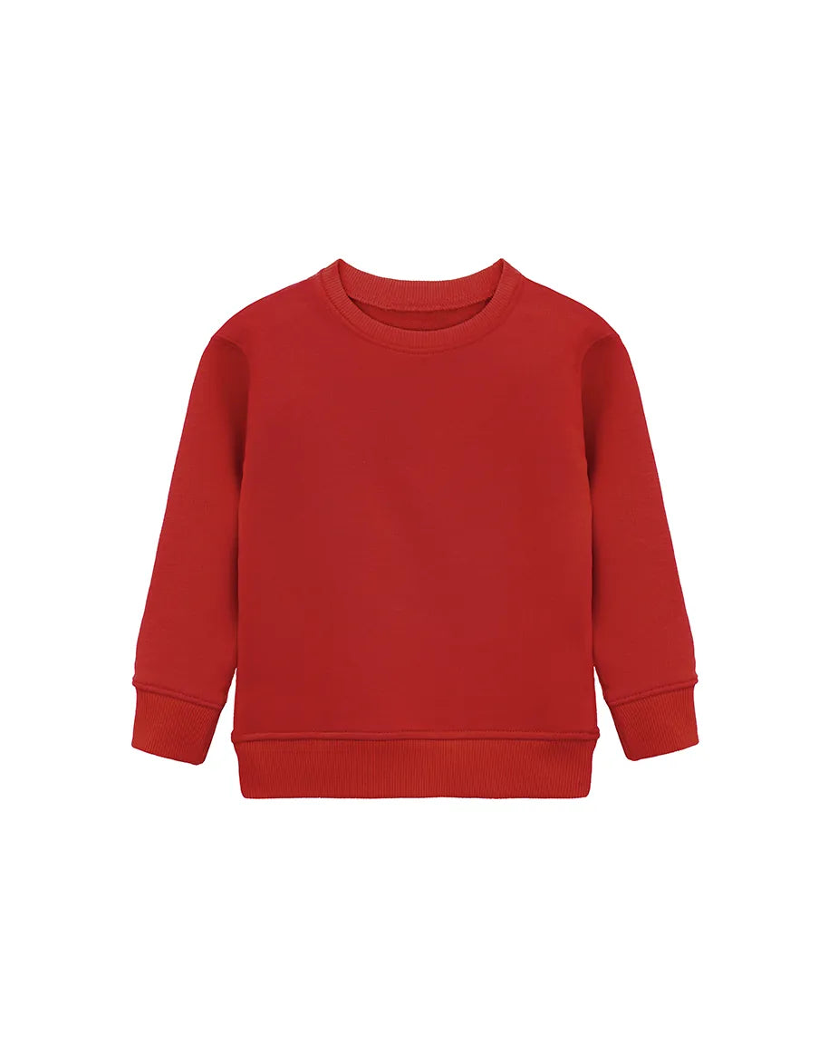 Boys Basic Crewneck Long Sleeve Cotton Sweatshirt