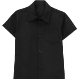 Boys' Button Down Shirt Solid Short Sleeve Classic Solid Oxford Dress Shirt