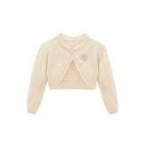 Baby Flower Detailed Buttoned Bolero Cardigan