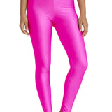 Girls Shiny High Waisted Leggings – Dance & Gymnastics Stretch Tights
