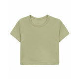 Girls Short Sleeve Crewneck Crop Top Tee