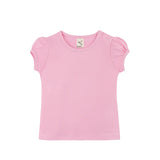 Baby Cotton Puff Sleeve Basic Crewneck T-Shirt