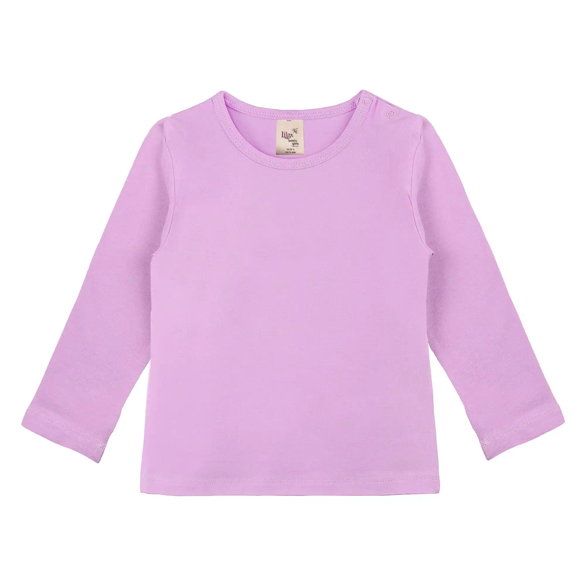 Baby Girls' Basic Long Sleeve Round Neck T-Shirt