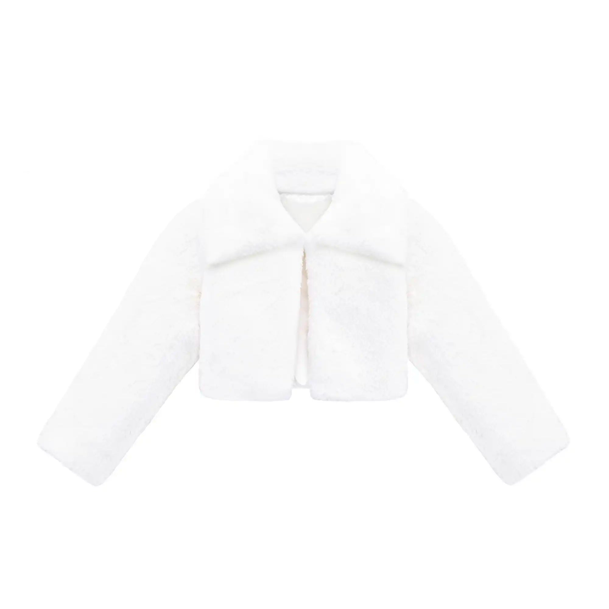 Girls Faux Fur Shrug Jacket Tied Ribbon Cozy Bolero