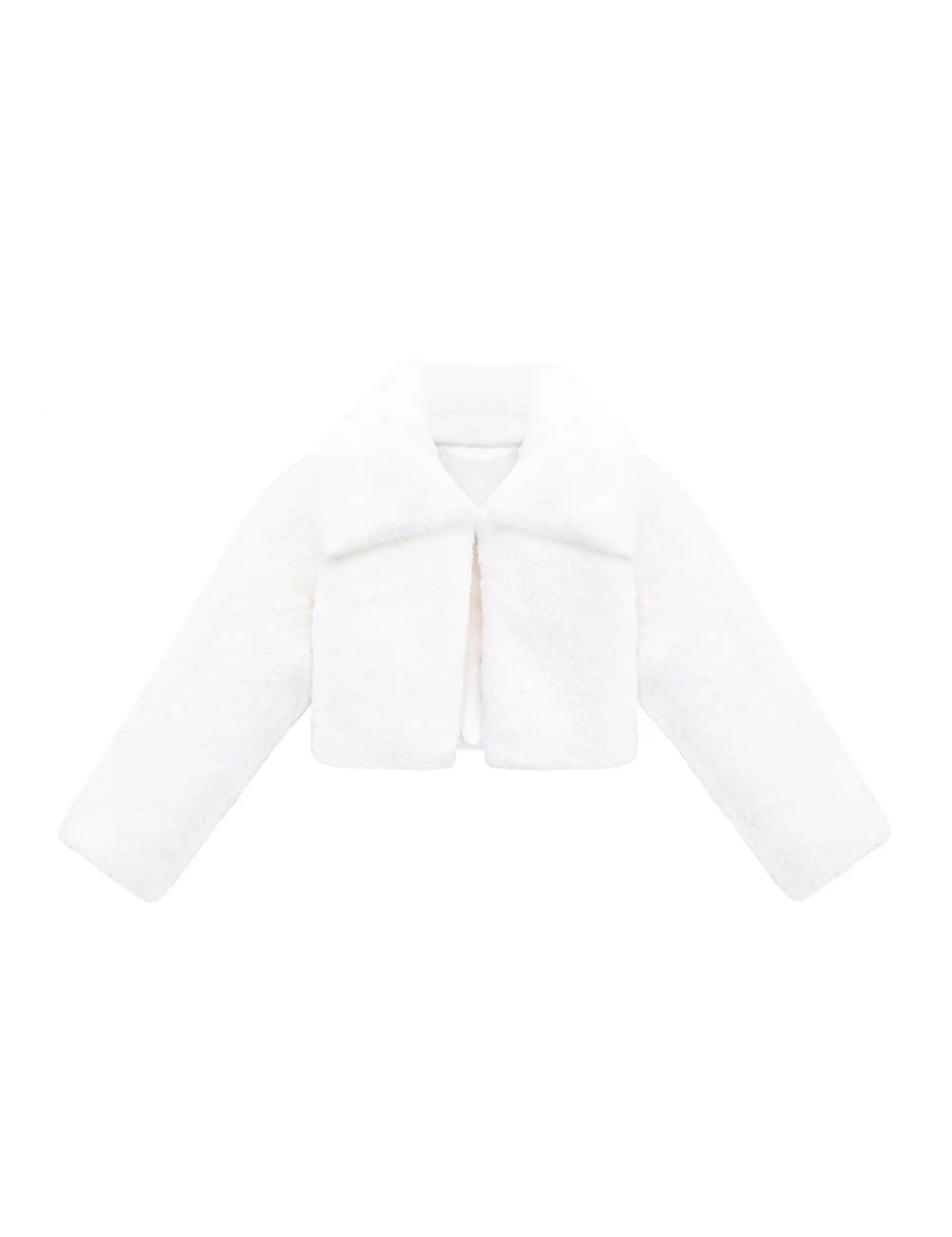 Girls Faux Fur Shrug Jacket Tied Ribbon Cozy Bolero