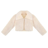Girls Faux Fur Shrug Jacket Tied Ribbon Cozy Bolero