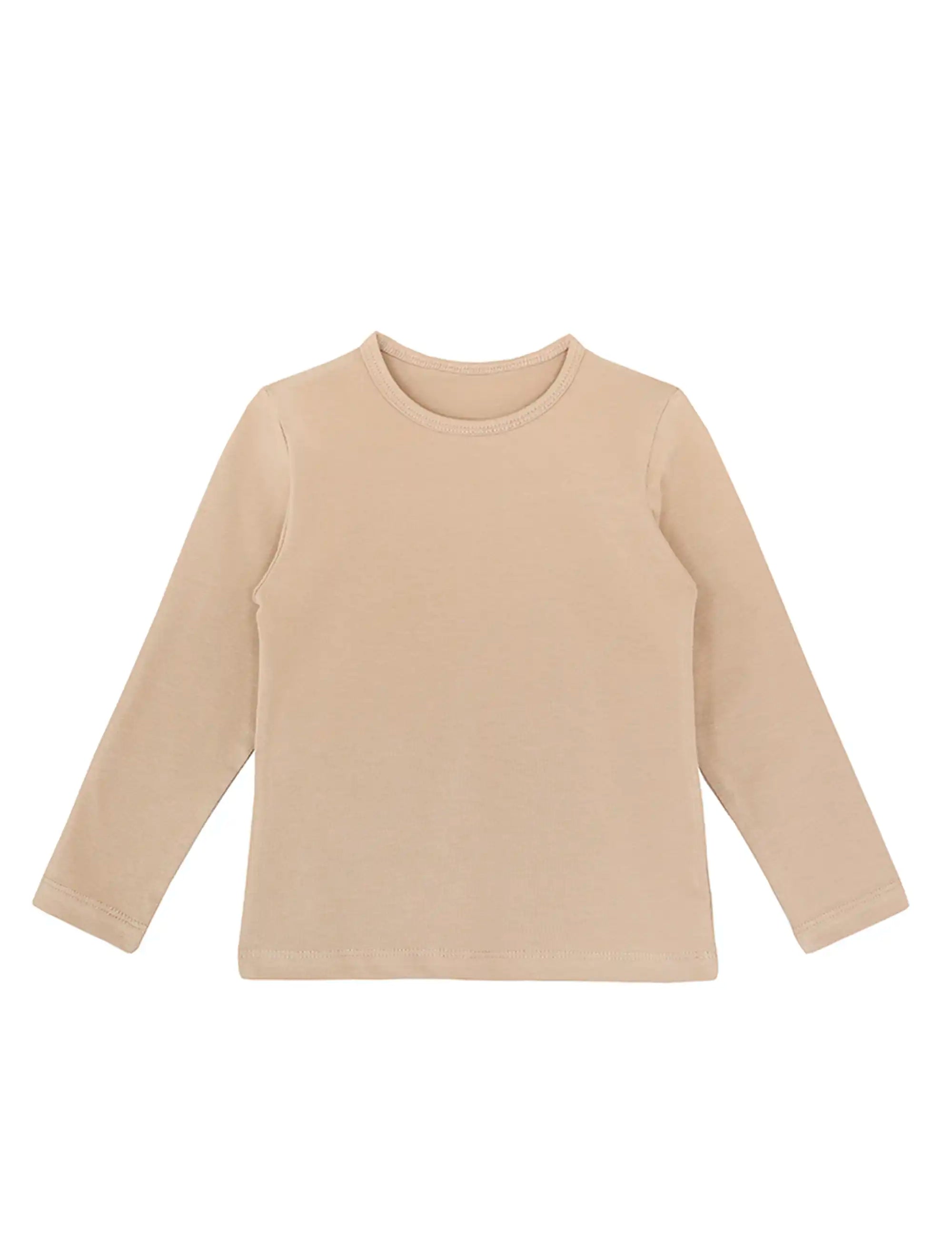 Little Girls Cotton Long Sleeve Basic Crewneck T-Shirt
