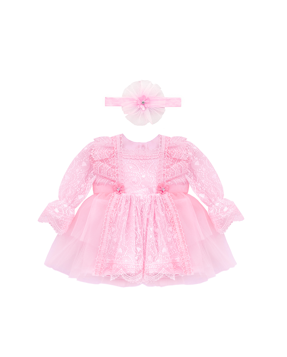Baby Girls' Lace Floral Embroidered Dress