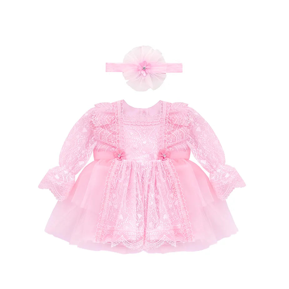 Baby Girls' Lace Floral Embroidered Dress