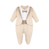 Baby Boy Footie Tuxedo Outfit with Bow Tie for Christmas Holidays - The Perfect Gentleman Look