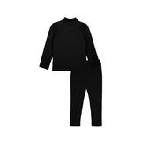Big Girls Cotton Basic Mock-Neck Shirt & Leggings Set