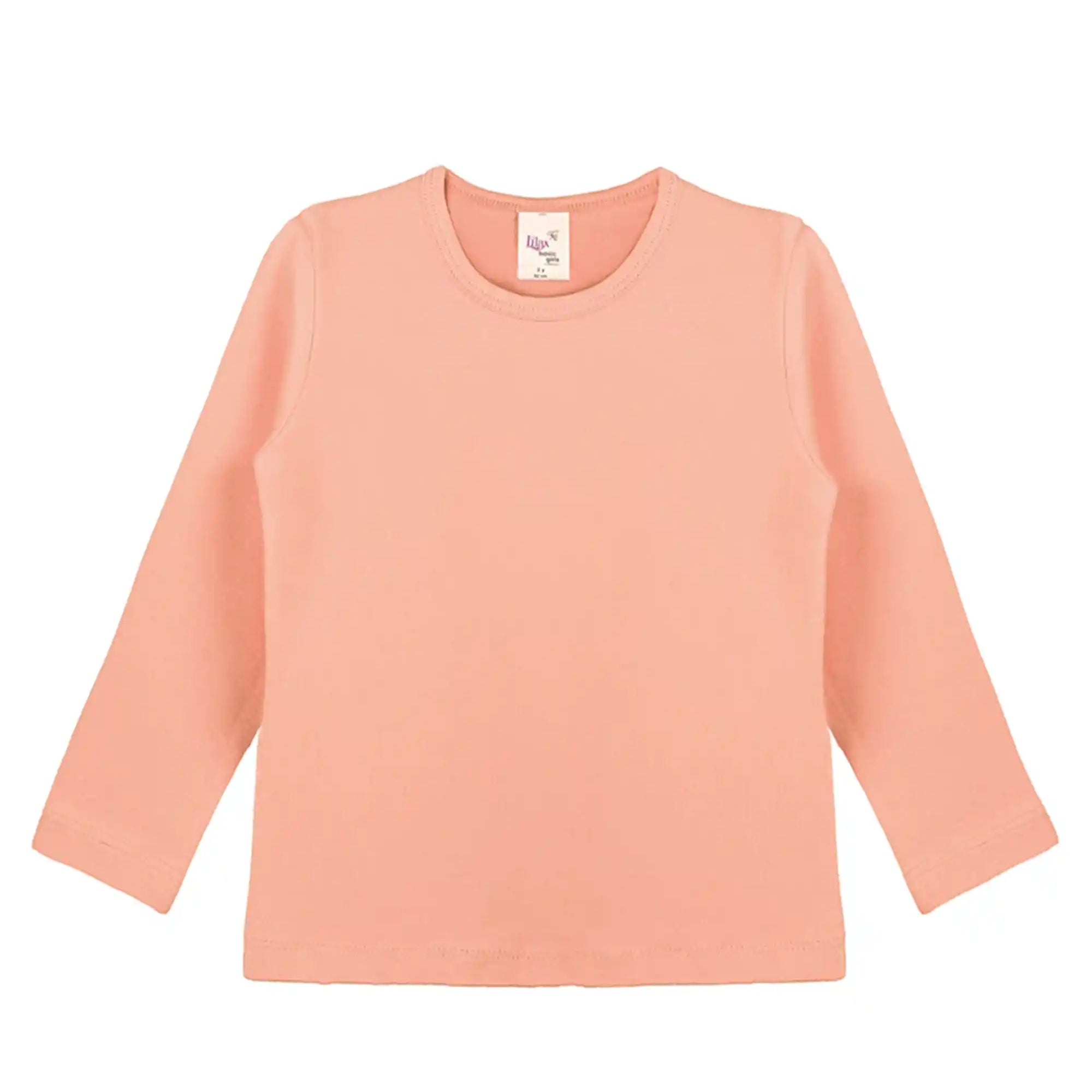 Lilax Girls' Basic Long Sleeve Round Neck Cotton T-Shirt
