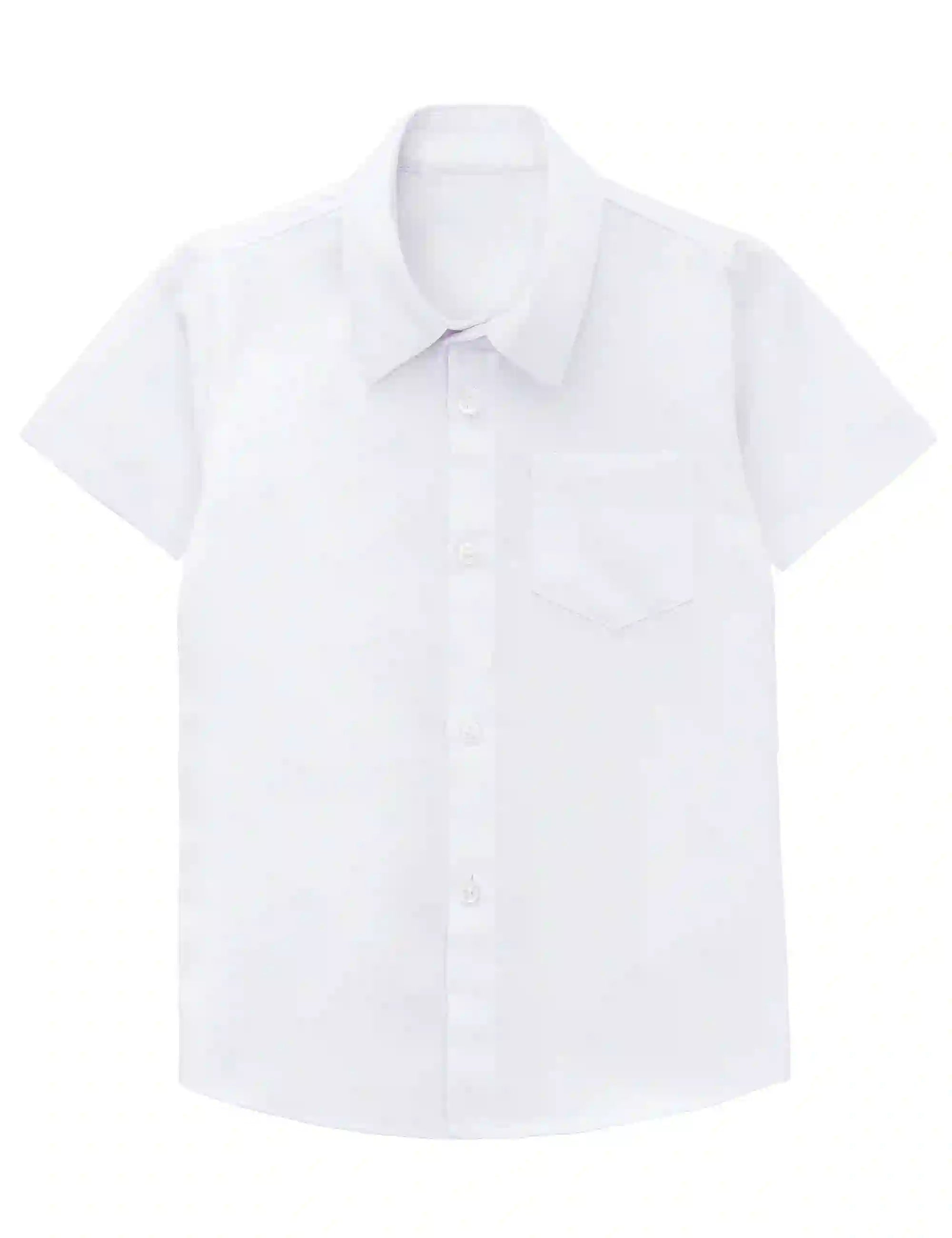 Boys' Button Down Shirt Solid Short Sleeve Classic Solid Oxford Dress Shirt