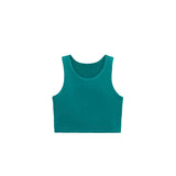 Girls' Double Lined Sleeveless Basic Crop Tank Top