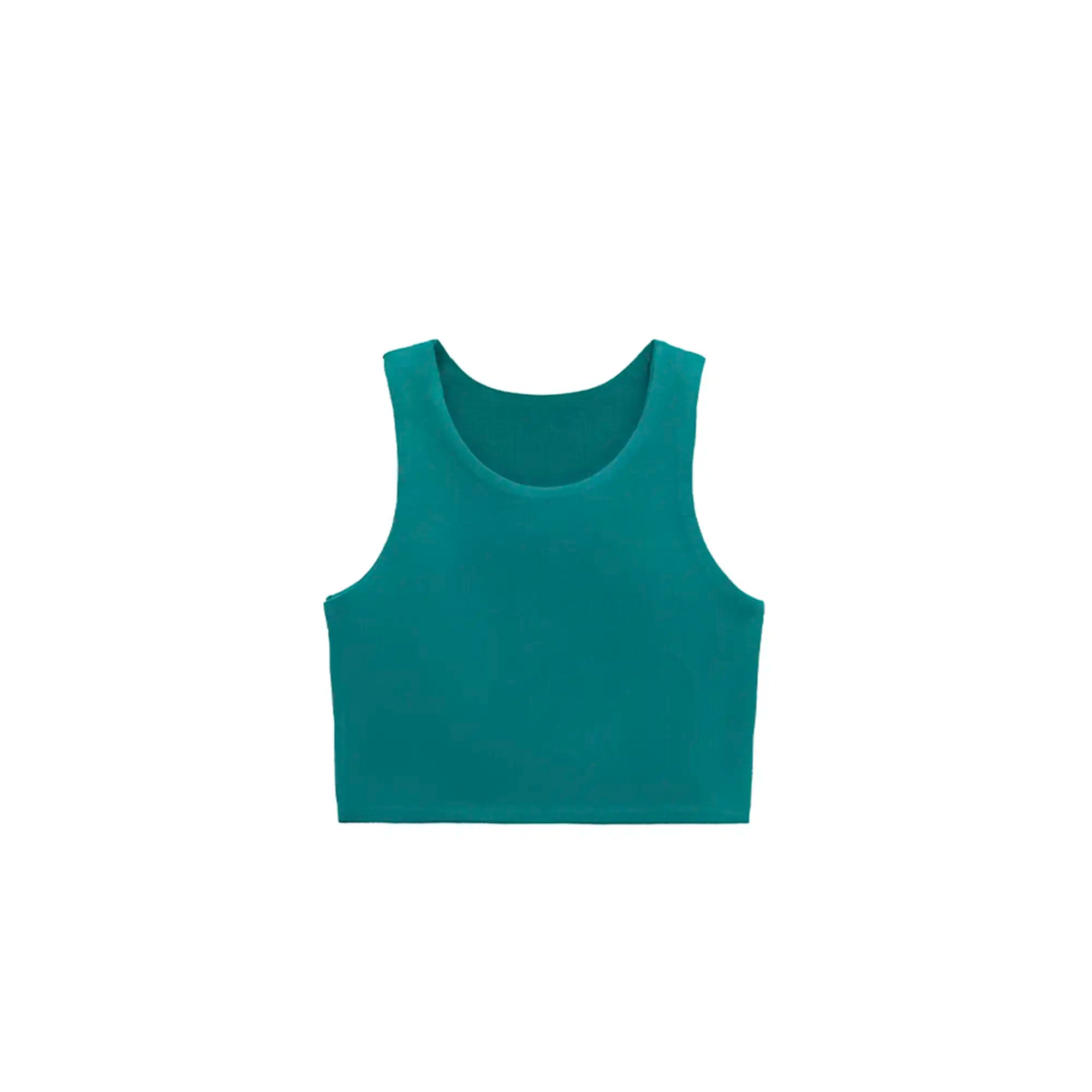 Girls' Double Lined Sleeveless Basic Crop Tank Top