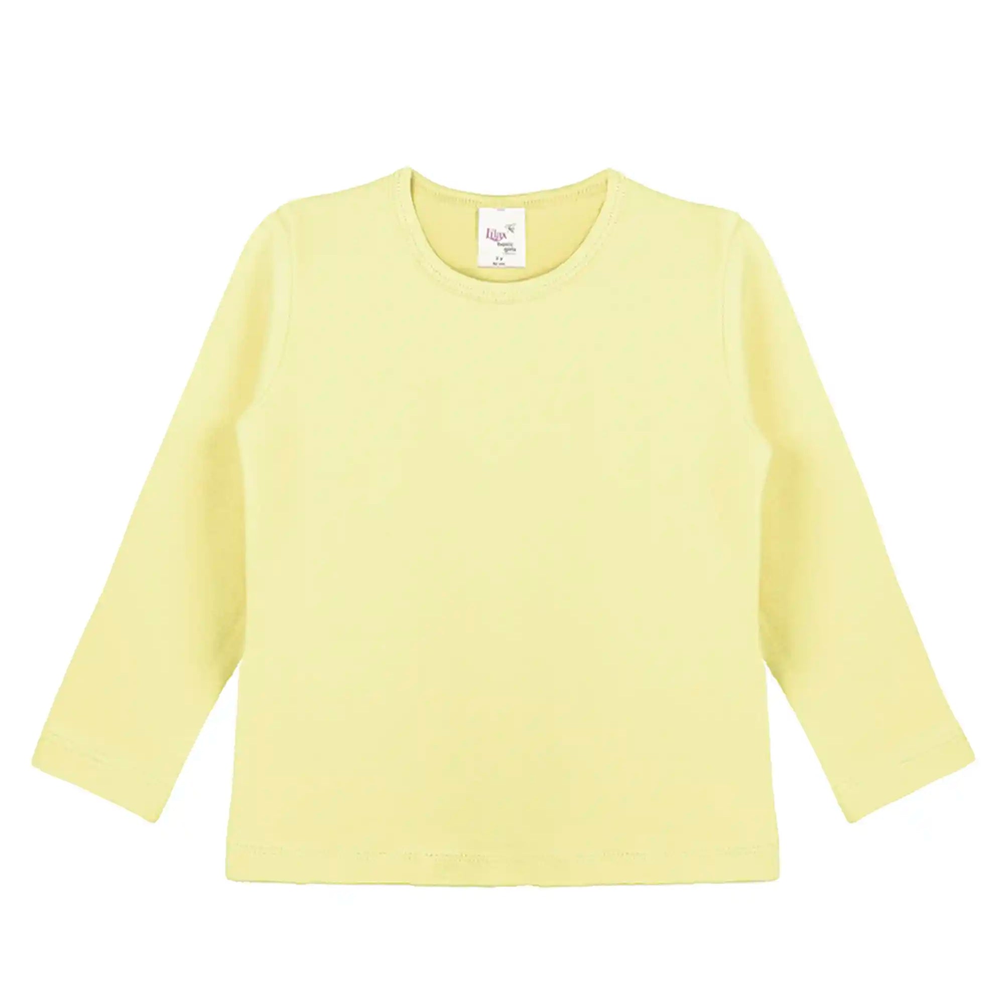 Lilax Girls' Basic Long Sleeve Round Neck Cotton T-Shirt