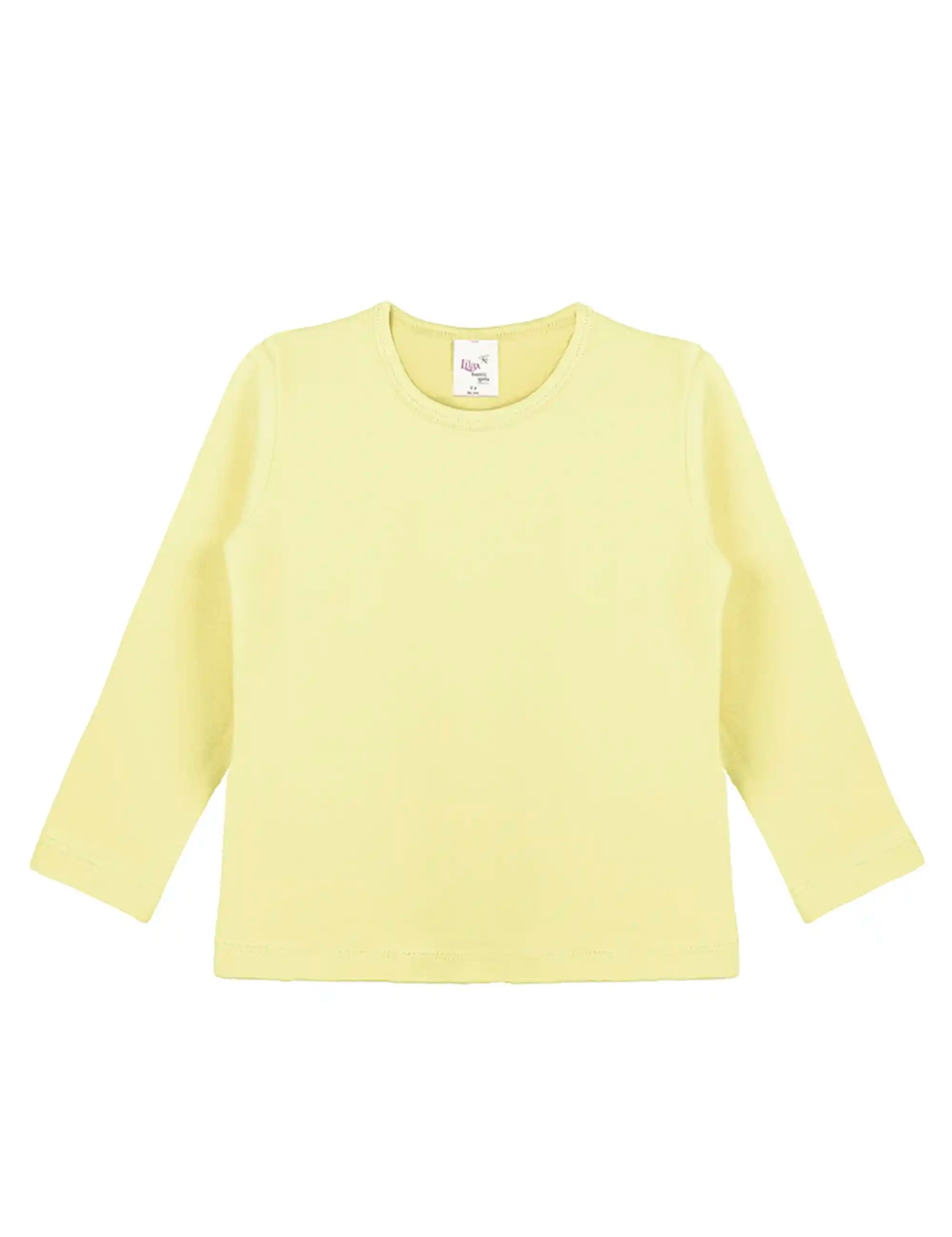 Lilax Girls' Basic Long Sleeve Round Neck Cotton T-Shirt