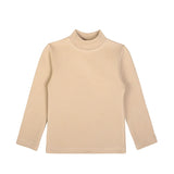 Toddler Cotton Long Sleeve Basic Mock-Neck T-Shirt