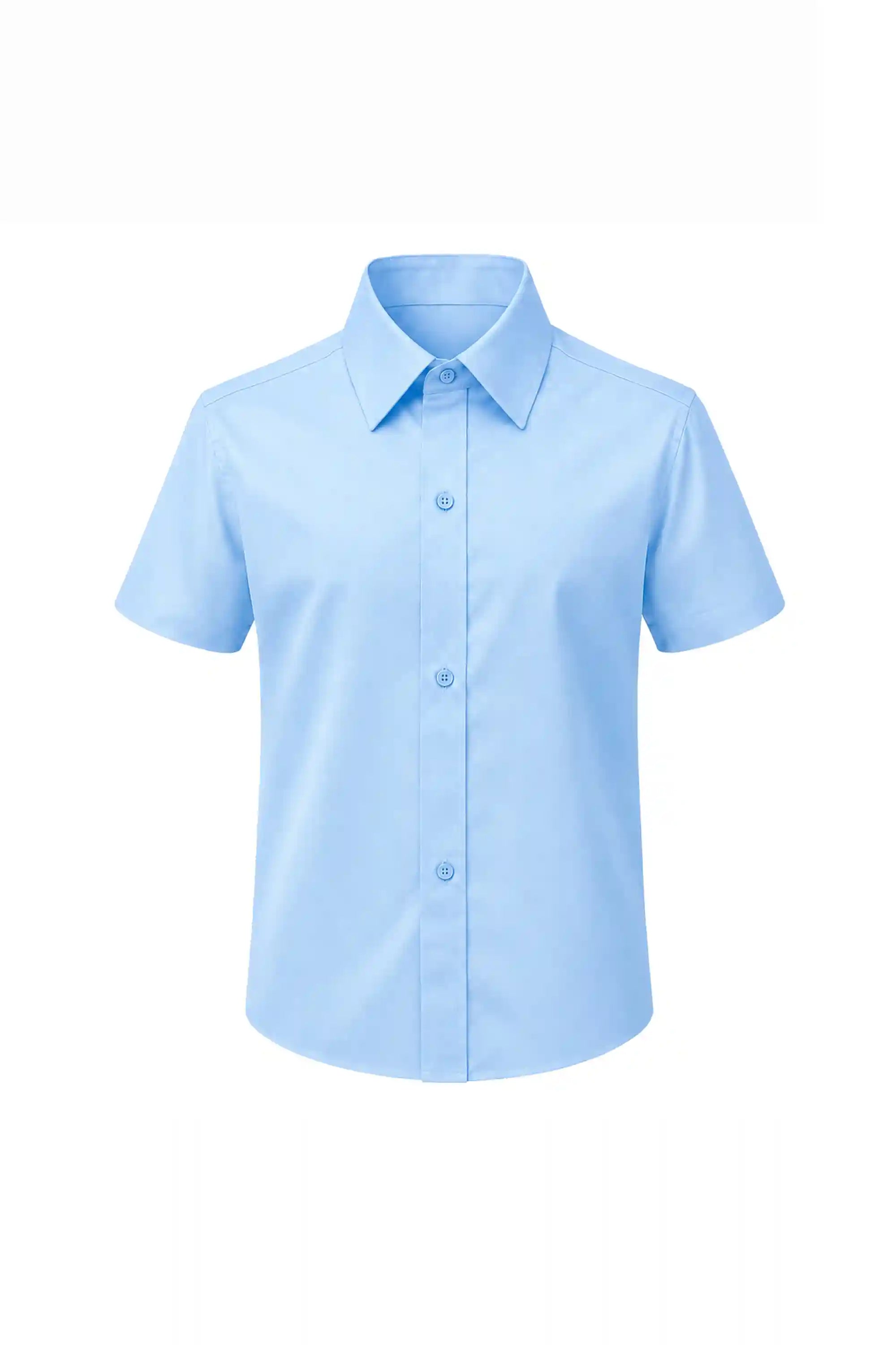Lilax Boys Classic Short Sleeve Button Down Casual Solid Dress Shirt