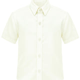 Lilax Boys Classic Short Sleeve Button Down Casual Solid Dress Shirt