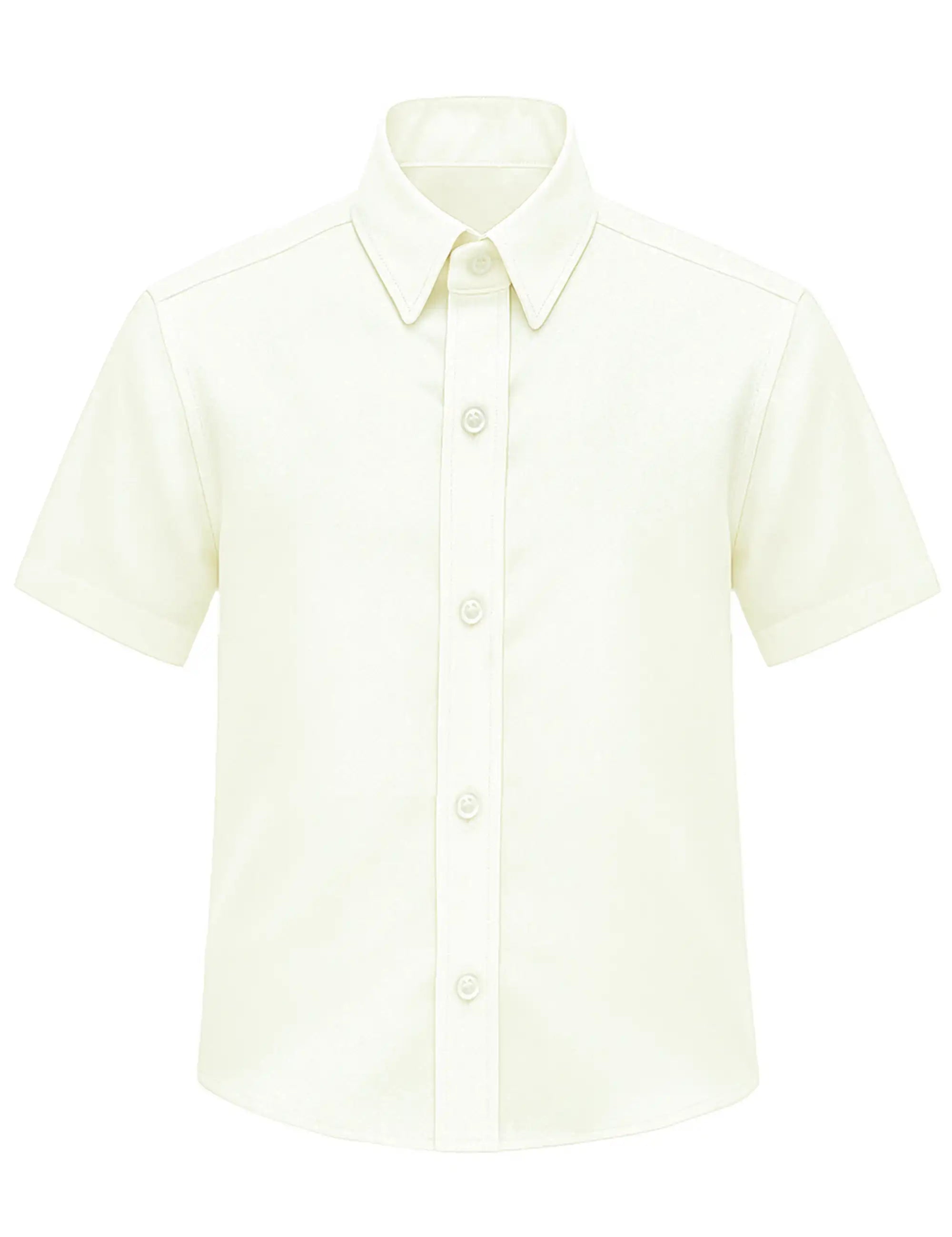 Lilax Boys Classic Short Sleeve Button Down Casual Solid Dress Shirt