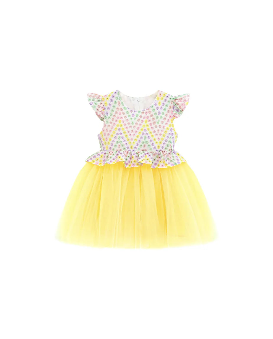 Toddler Cotton Colorful Tulle-Skirt Dress Lilax Shop