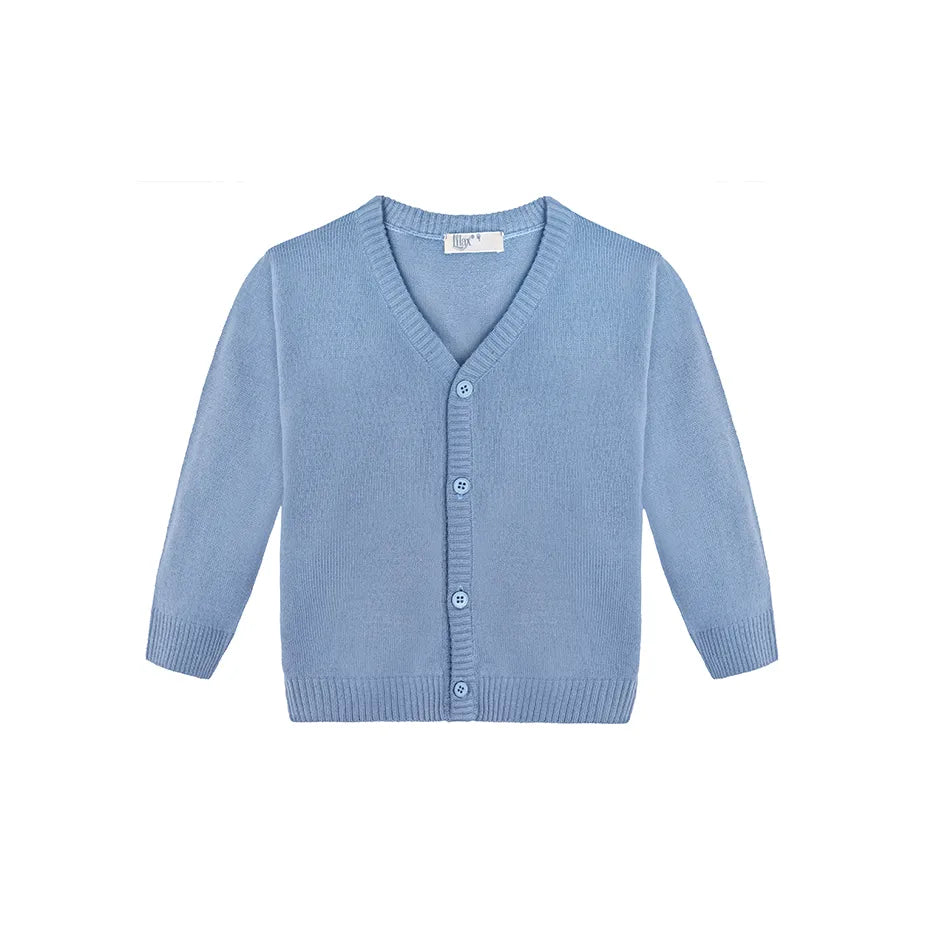 V-Neck Cardigan Sweater for Boys - Featuring Button Closure, Toddler to Youth