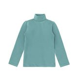 Toddler Cotton Long Sleeve Solid Turtleneck T-Shirt