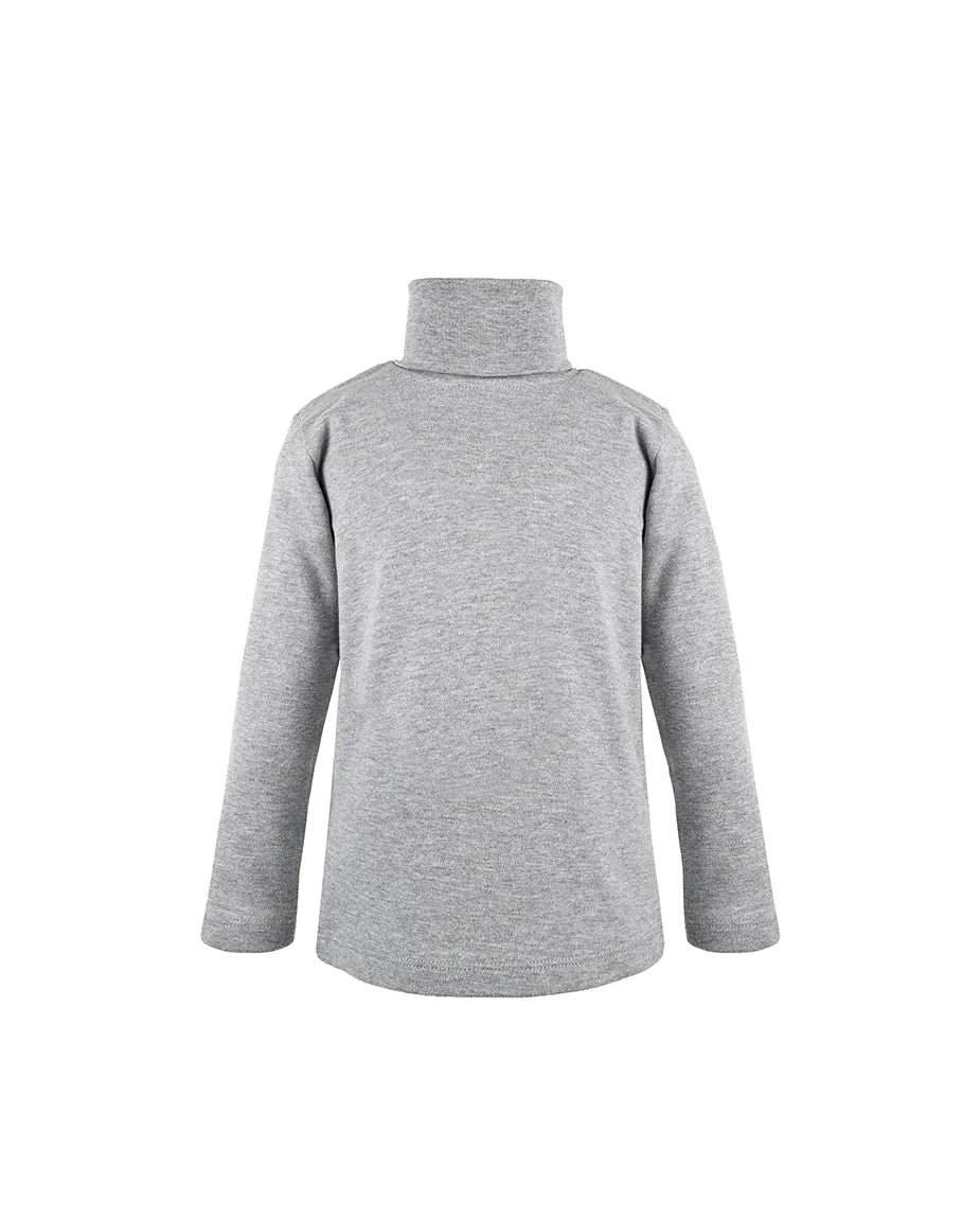 Toddler Cotton Long Sleeve Solid Turtleneck T-Shirt
