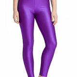Girls Shiny High Waisted Leggings – Dance & Gymnastics Stretch Tights