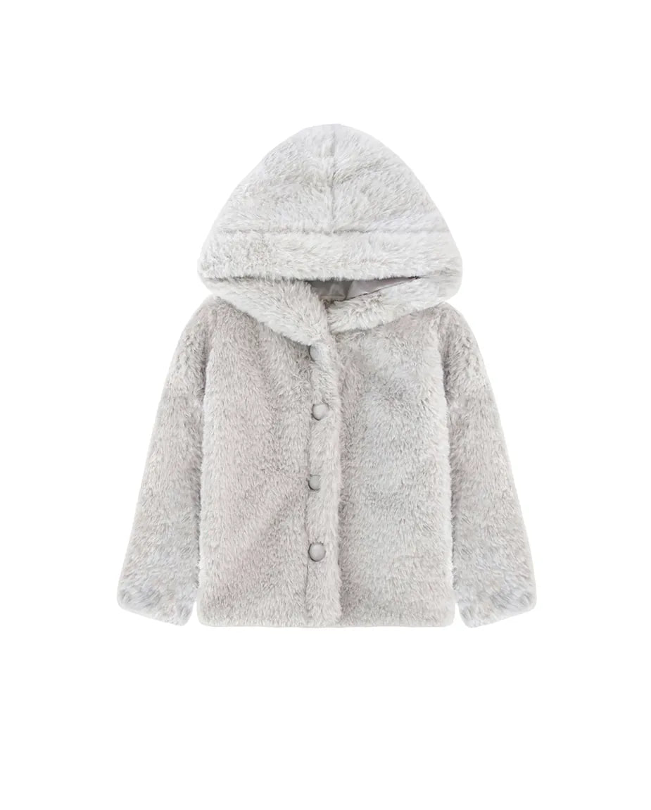 Cozy Girls' Hooded Jacket Faux Fur Winter Coat
