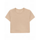 Girls Short Sleeve Crewneck Crop Top Tee