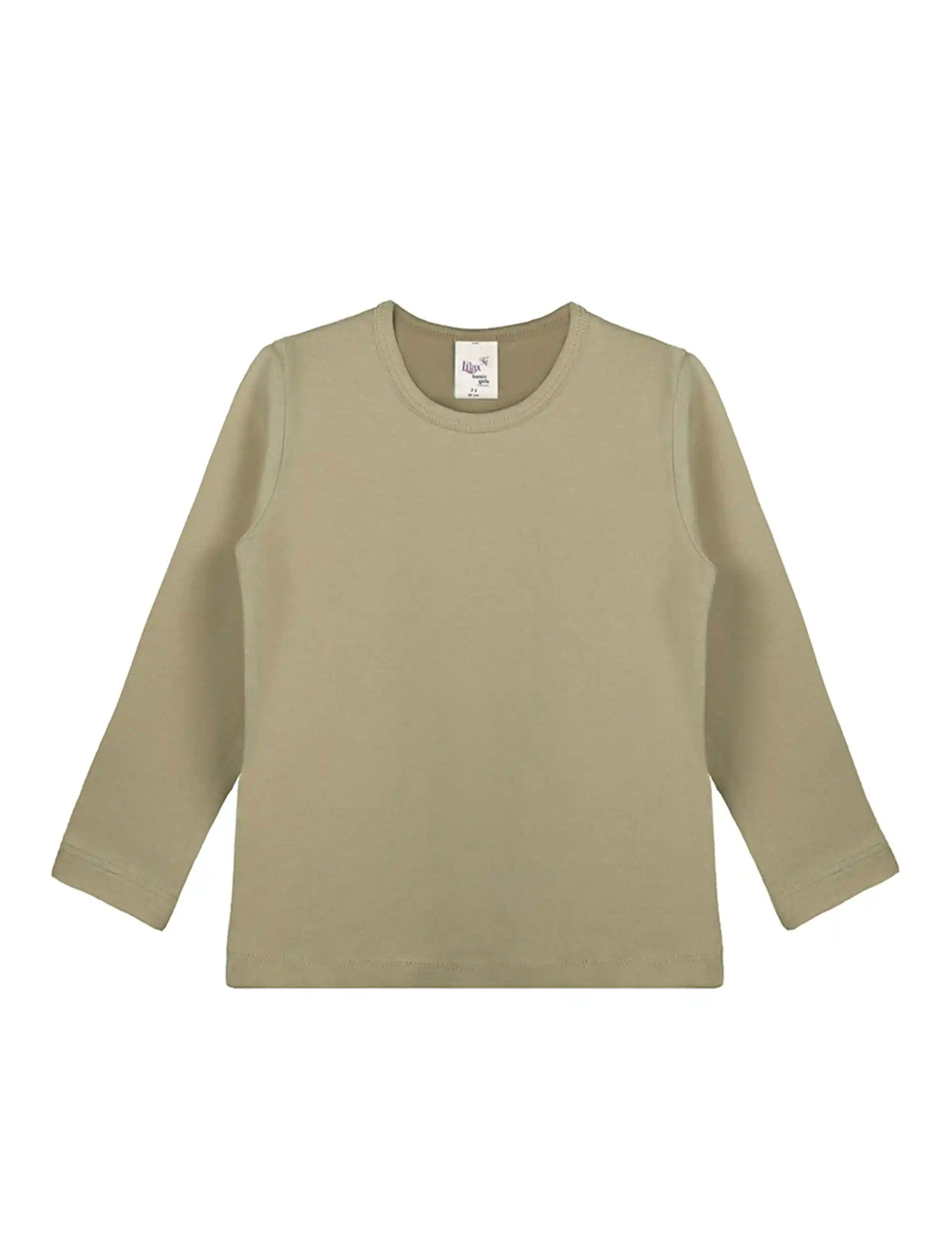 Little Girls Cotton Long Sleeve Basic Crewneck T-Shirt