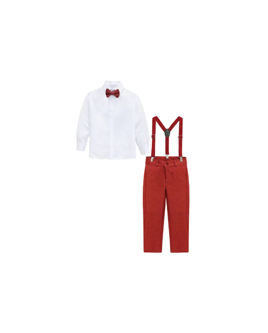 Boys Formal Slim Fit 4 Piece Pant Set