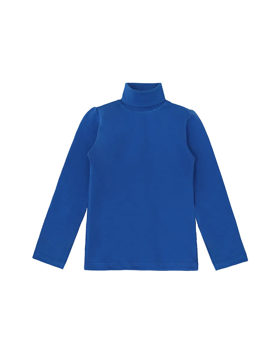 Little Girls Cotton Long Sleeve Basic Turtleneck T-Shirt