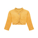 Little Girls' Knit Long Sleeve Button Closure Bolero Cardigan Shrug