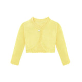 Little Girls' Knit Long Sleeve Button Closure Bolero Cardigan Shrug