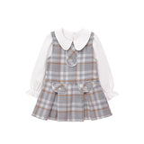 Toddler Girls' Long Sleeve Fashion Plaid Dress