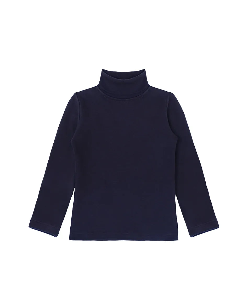 Big Girl Cotton Long Sleeve Solid Turtleneck T-Shirt