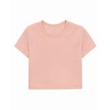 Girls Short Sleeve Crewneck Crop Top Tee