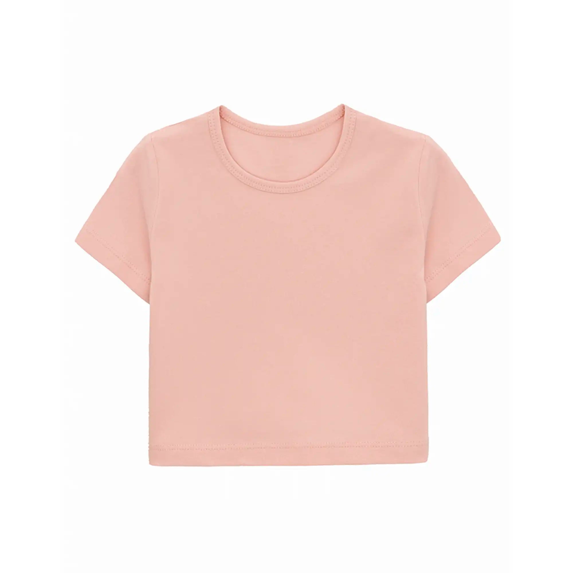 Girls Short Sleeve Crewneck Crop Top Tee