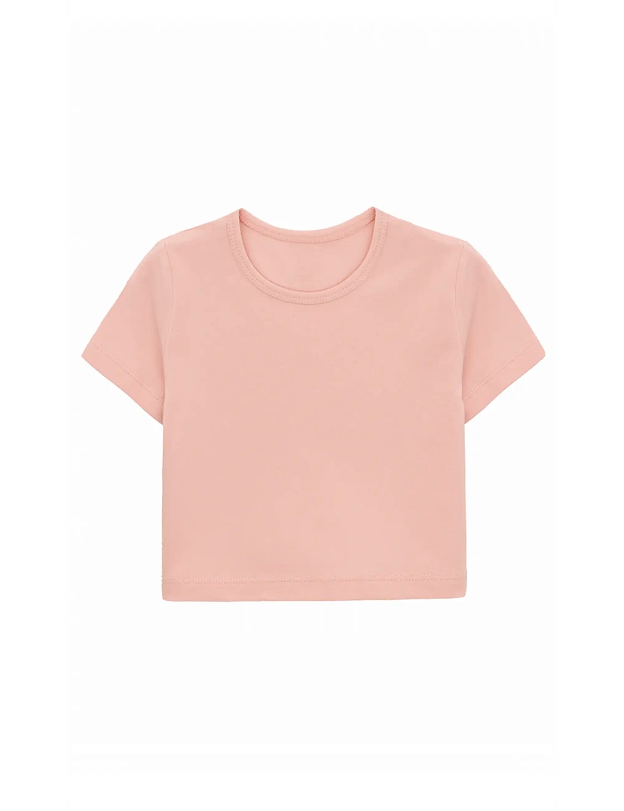 Girls Short Sleeve Crewneck Crop Top Tee