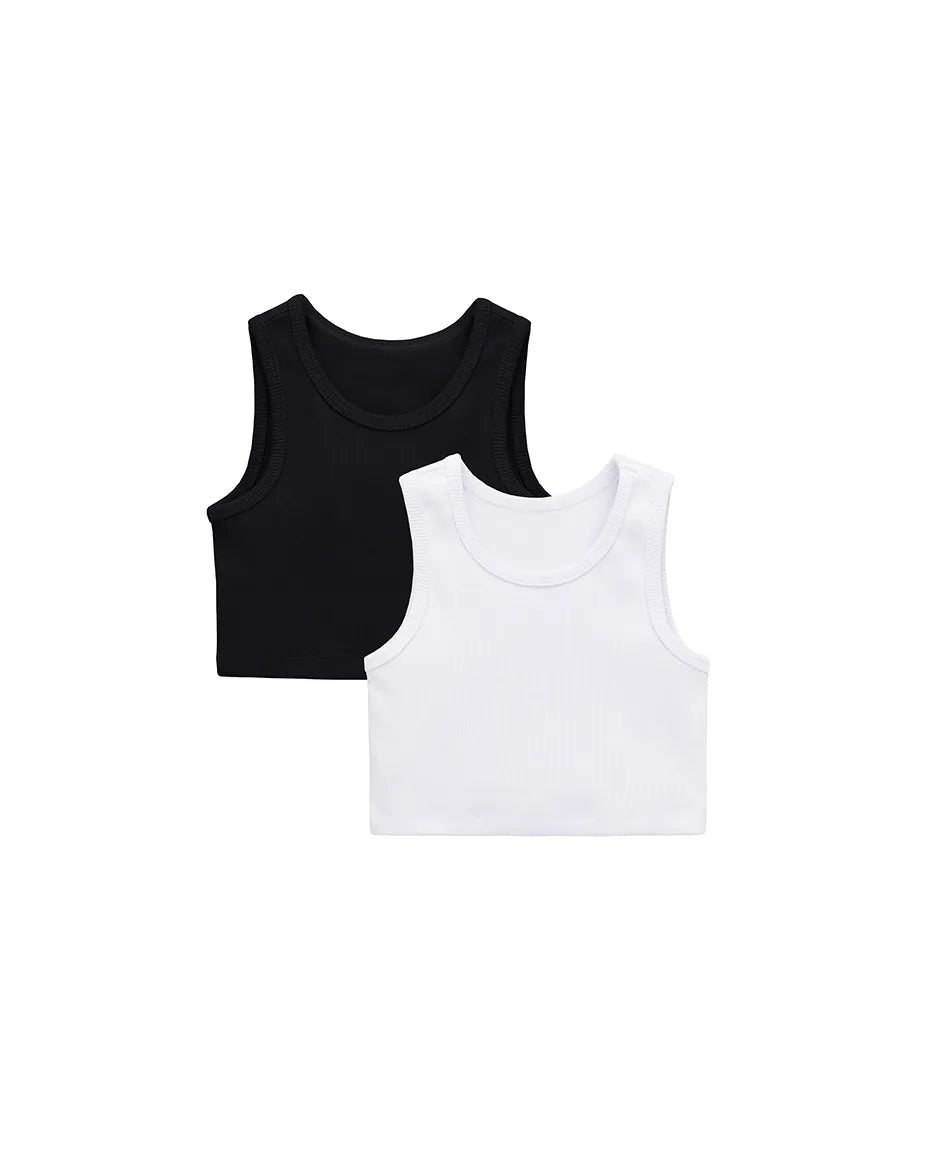 Girls 2-Pack Basic Cropped Tank Top