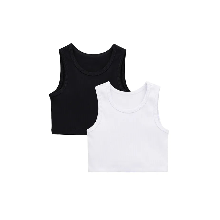 Girls 2-Pack Basic Cropped Tank Top
