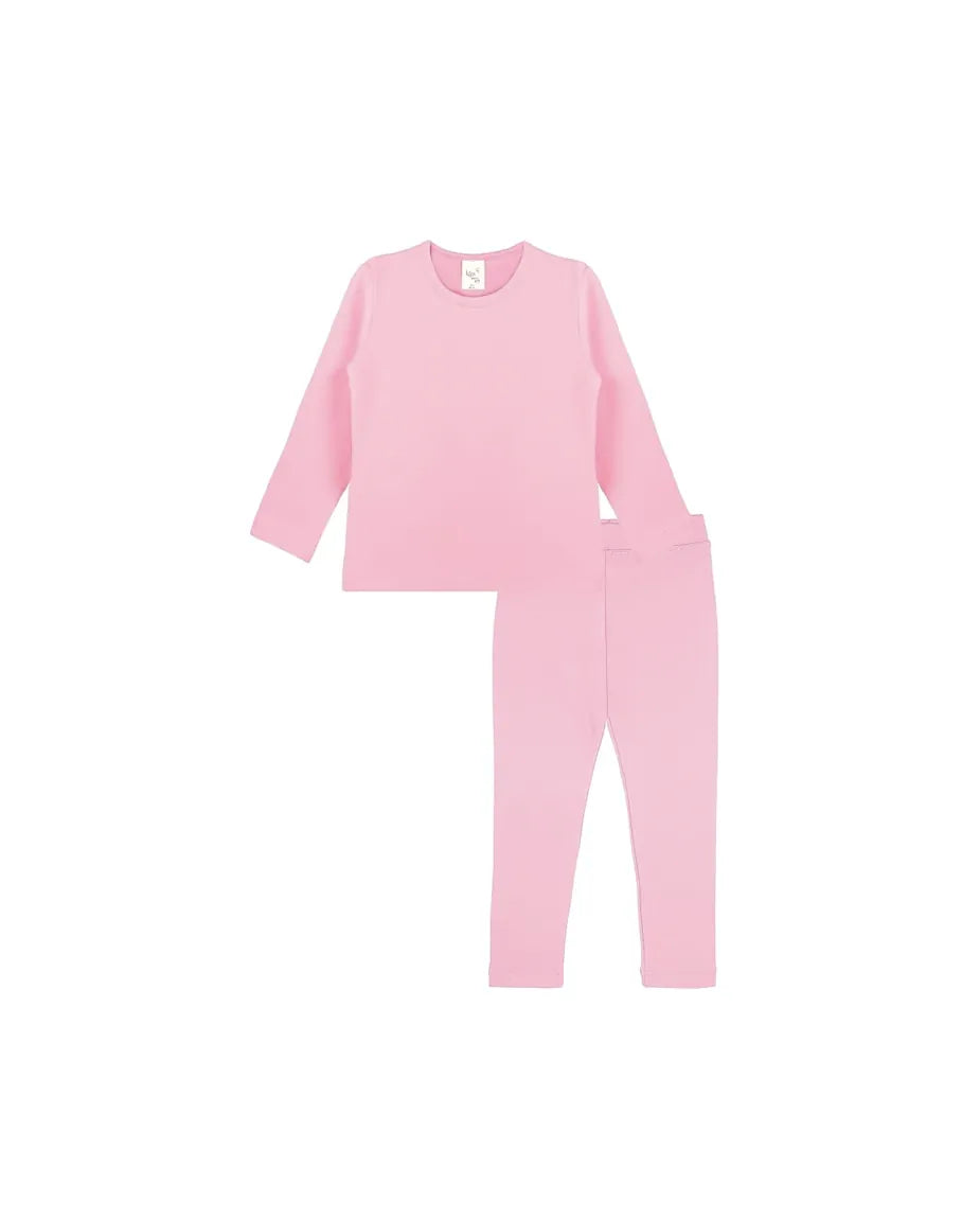 Little Girls Cotton Crewneck Basic T-Shirt & Leggings Set